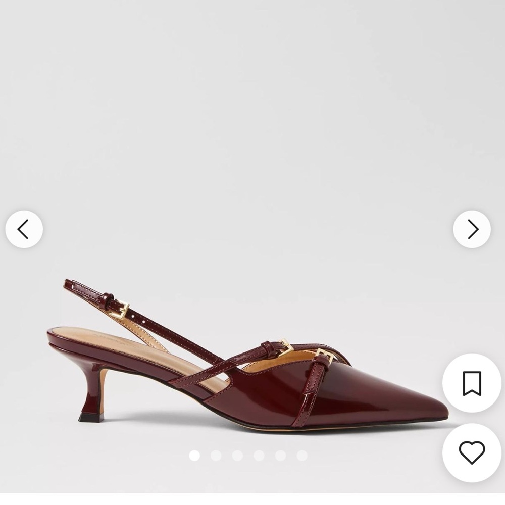 Ann Taylor Strappy Pointy Toe Patent Pump in Burgundy